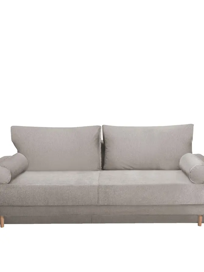 Sofa BRUNI beżowa z funcją spania i pojemnikiem na pościel 215x92x92 cm