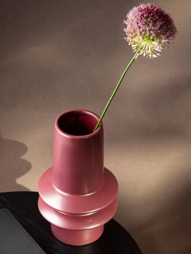 Wazon SONLUNE ceramiczny bordowy 22x12,7 cm