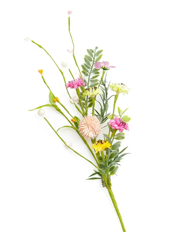 Gałązka sztuczna FLOS z kolorowymi kwiatkami 45 cm