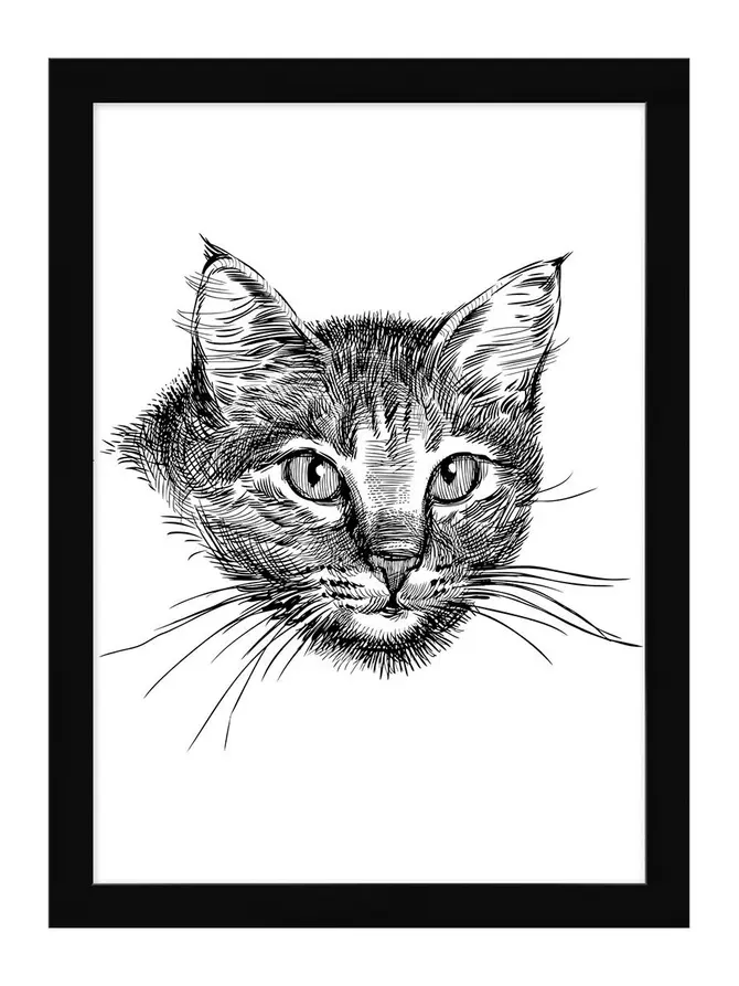 Obraz CAT czarny 21x29 cm