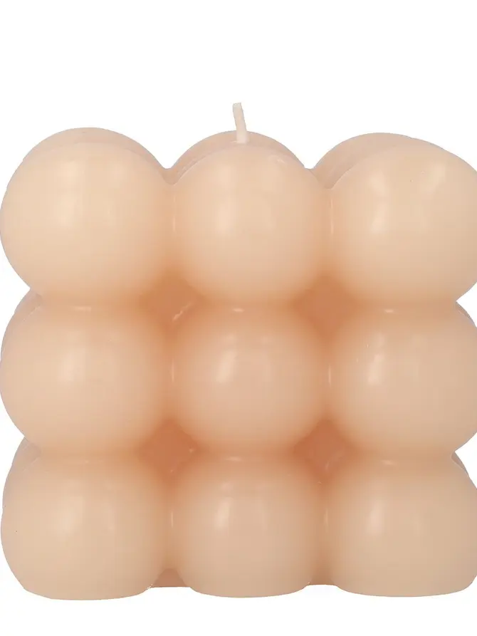 Świeca BUBBLE jasnoróżowa 10x10x10 cm