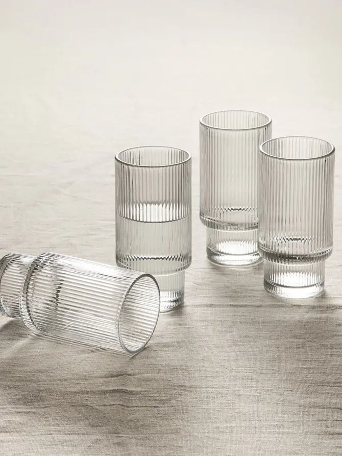Zestaw szklanek LYNNASO transparentnych wysokich, 4 szt. 0,3 l