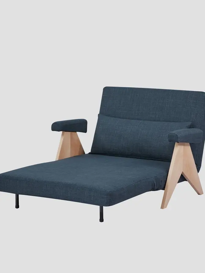 Sofa CALORE 1-osobowa, z funkcją spania granatowa 117x90x82 cm