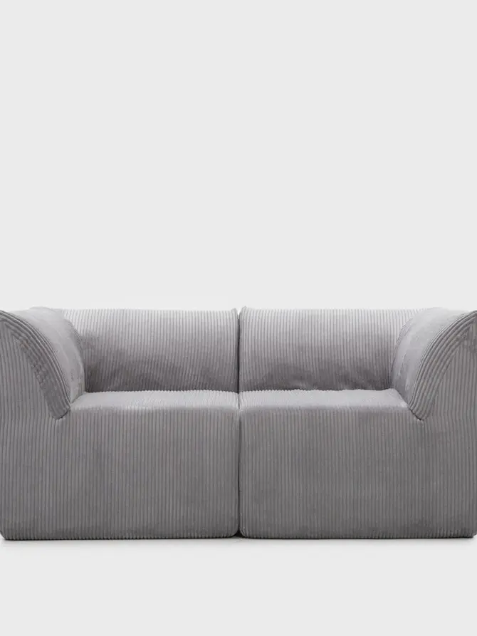 Sofa modułowa SVELA 2-osobowa szara piankowa sztruksowa 161x80x60,5 cm