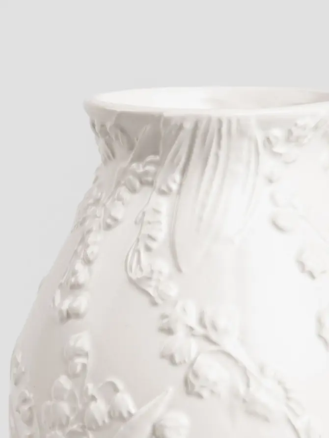 Wazon CONWALLIE ceramiczny z tłoczeniami biały 14x18 cm