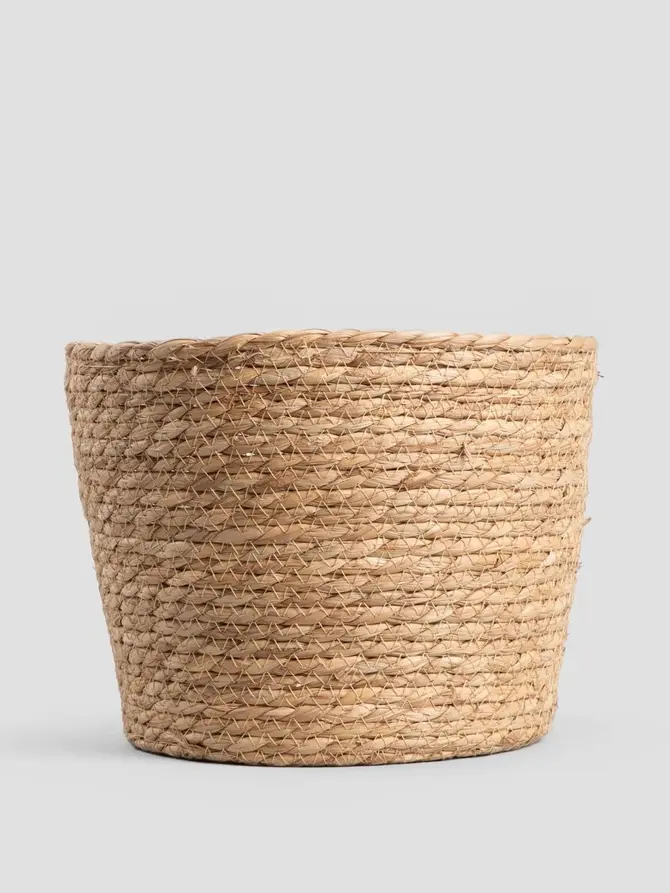 Osłonka na doniczkę LUMBO pleciona naturalna 27x21 cm