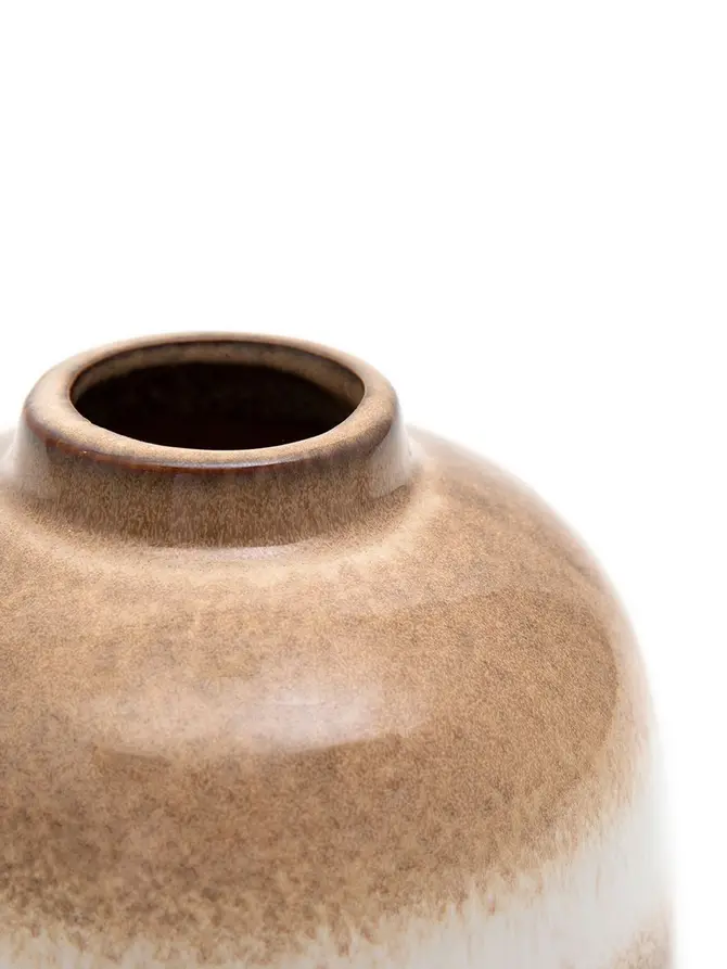 Wazon SOLETO ceramiczny beżowy 14,4x15 cm