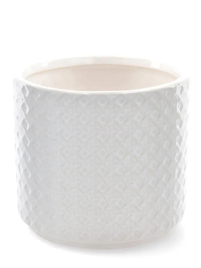 Osłonka RATTAN z motywem rattanu kremowa 16x14,5 cm