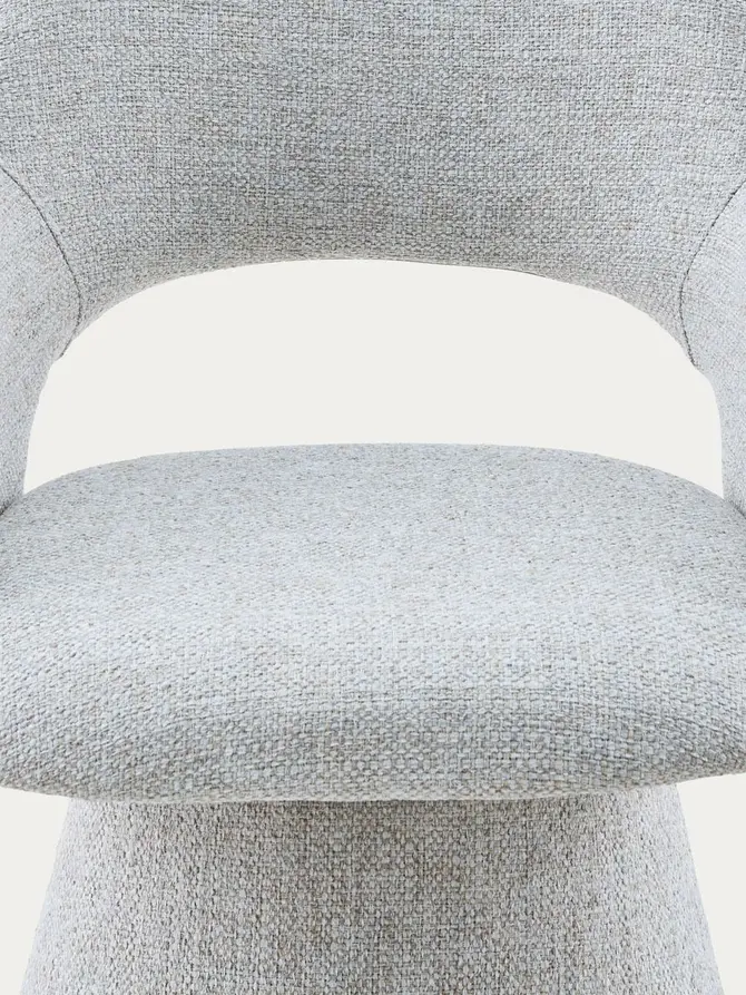 Fotel GOMBE obrotowy w tkaninie beżowy 55x62x85 cm