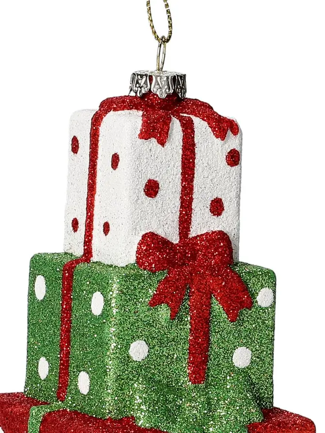 Zawieszka EVI RED prezent czerwono-zielony 10 cm