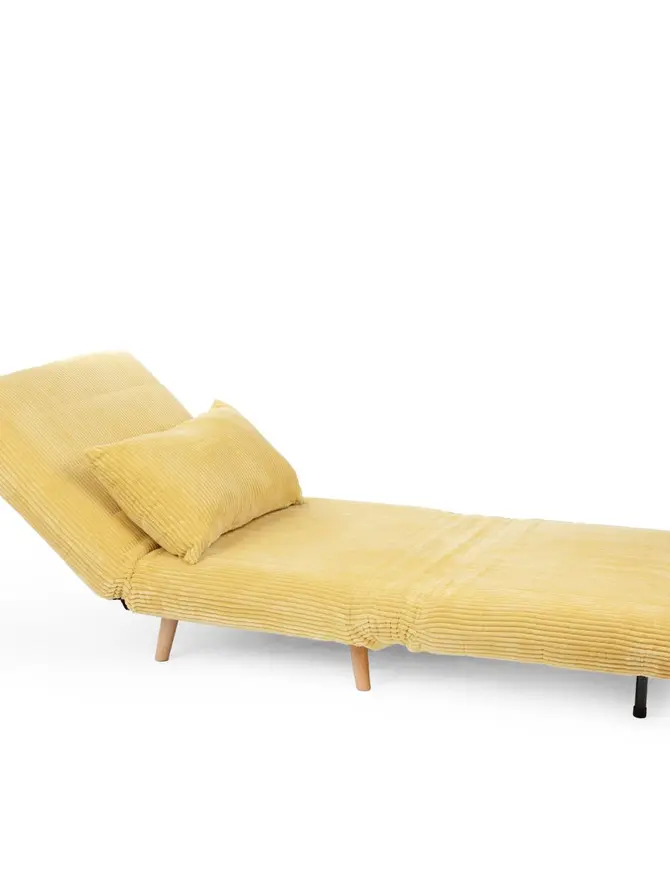 Sofa SOLACE 1-osobowa, z funkcją spania sztruksowa musztardowa 83x91x84 cm