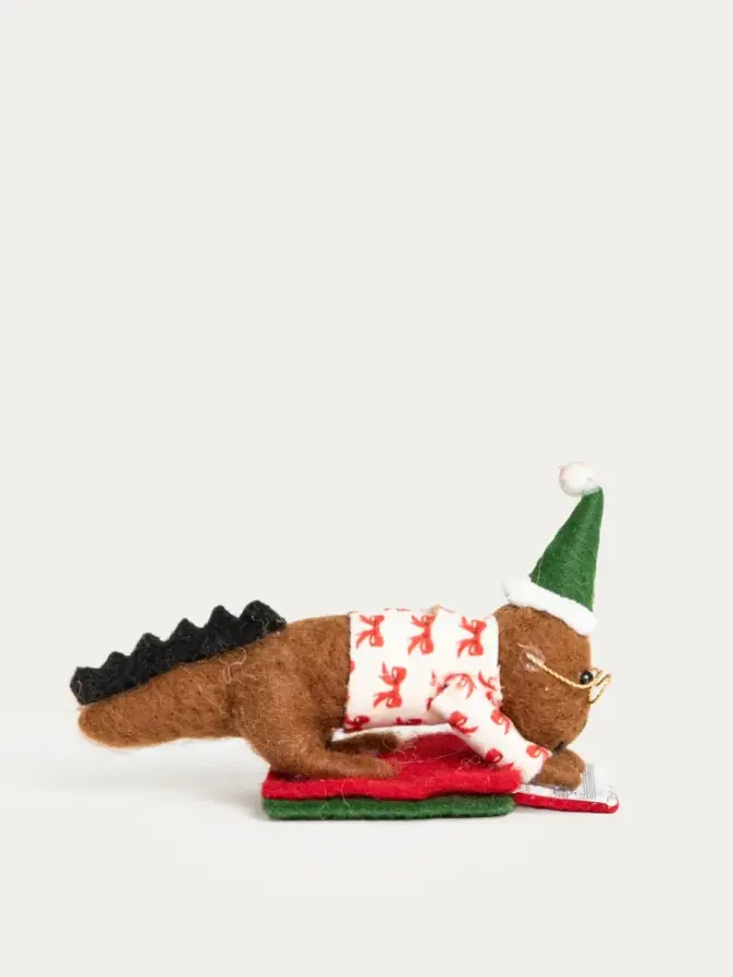 Zawieszka PETTIES filcowa leżący dinozaur ze śpiewnikiem 14,5x7x9 cm