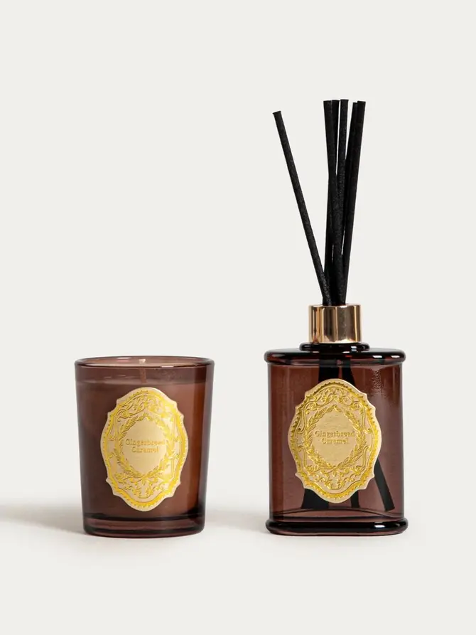 Zestaw zapachowy ORNAMENTS Gingerbread Caramel 70 g + 50 ml
