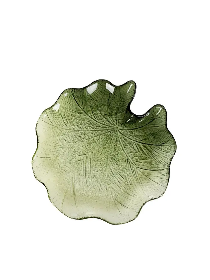 Taca dekoracyjna ASALI szklana zielona 18,5x2,5 cm