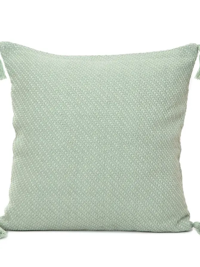 Poszewka MORRIS pistacjowa z frędzlami 45x45 cm
