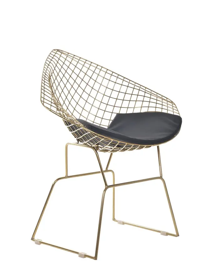 Krzesło INDUSTRIAL metalowe złote 83x64x82 cm