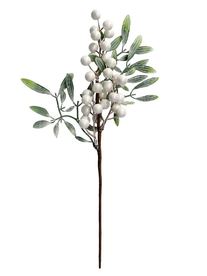 Gałązka HAVLIK białe owoce głogu 38 cm