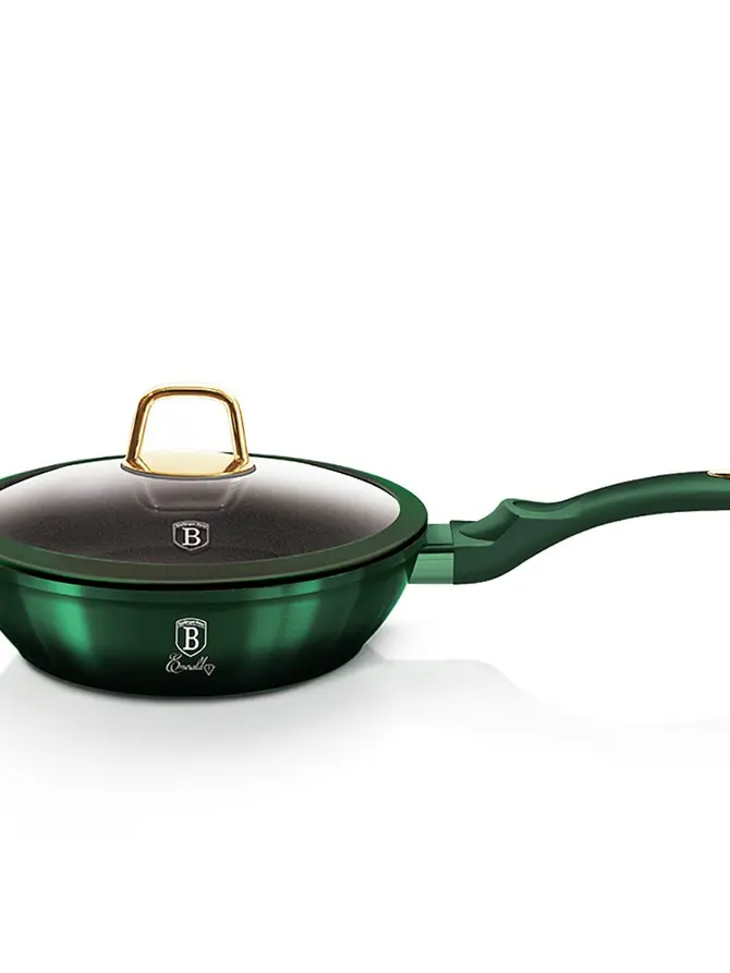 Patelnia EMERALD głęboka z pokrywką 24 cm
