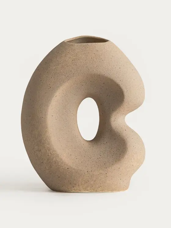 Wazon BELLARO beżowy z otworem ceramiczny 18,5x10x23 cm