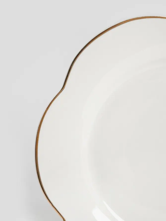 Talerz HELEN deserowy ze złotą obwódką 22 cm