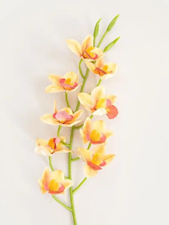 Gałązka sztuczna ORKID orchidea żółta 109 cm