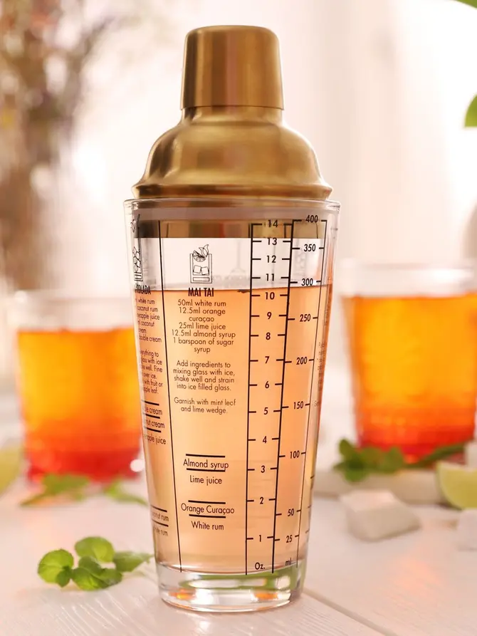 Shaker ALCOLE ze złotym wieczkiem 0,4 l