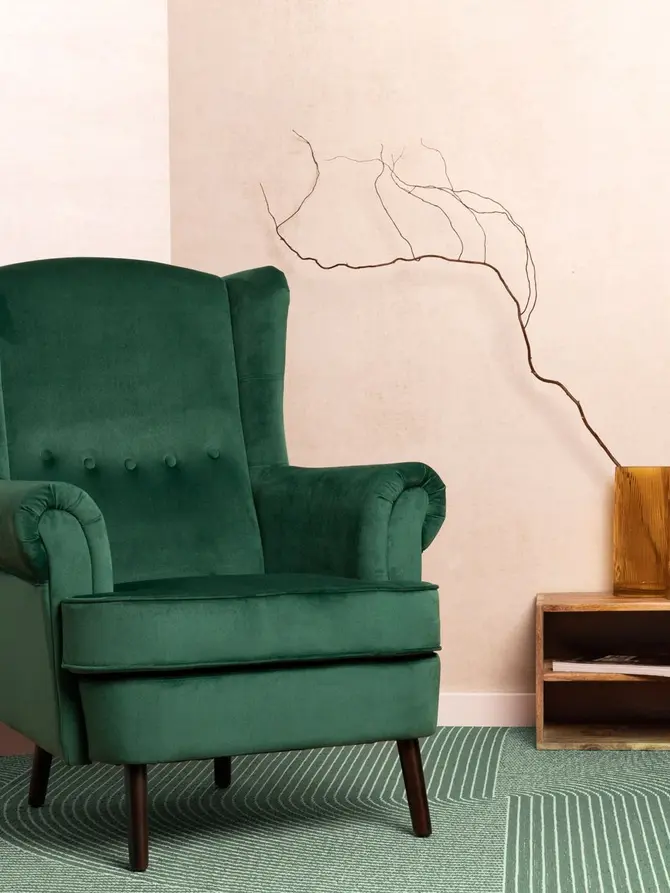 Fotel FOSSBY zielony 86x85x108 cm