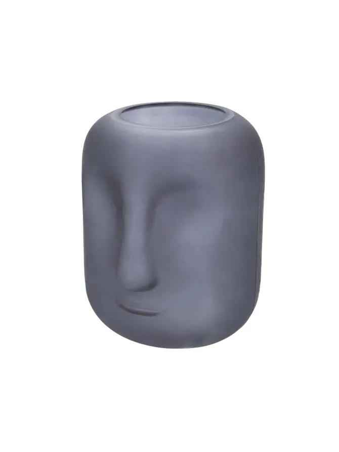 Wazon FACE w kształcie twarzy czarny 17x17x20 cm