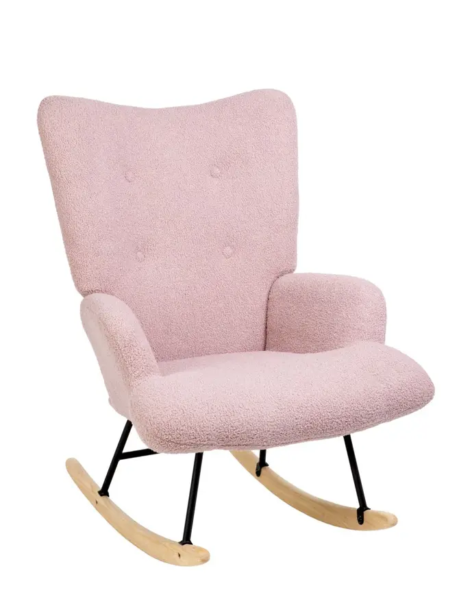 Fotel MOSS TEDDY BOUCLE bujany różowy w tkaninie TEDDY BOUCLÉ 72x73x92 cm