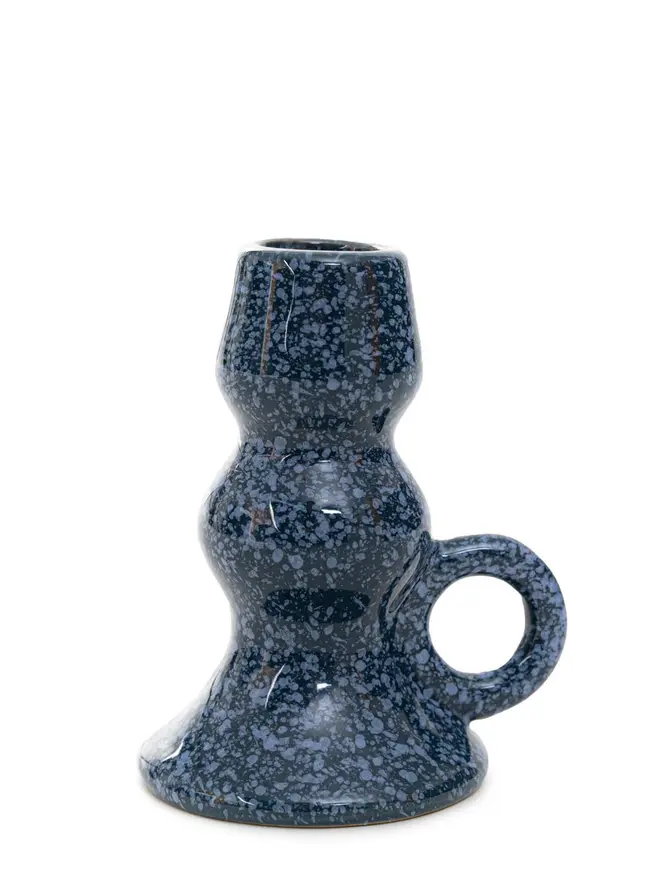 Świecznik ROLO ceramiczny granatowy 8,5x7x10,5 cm