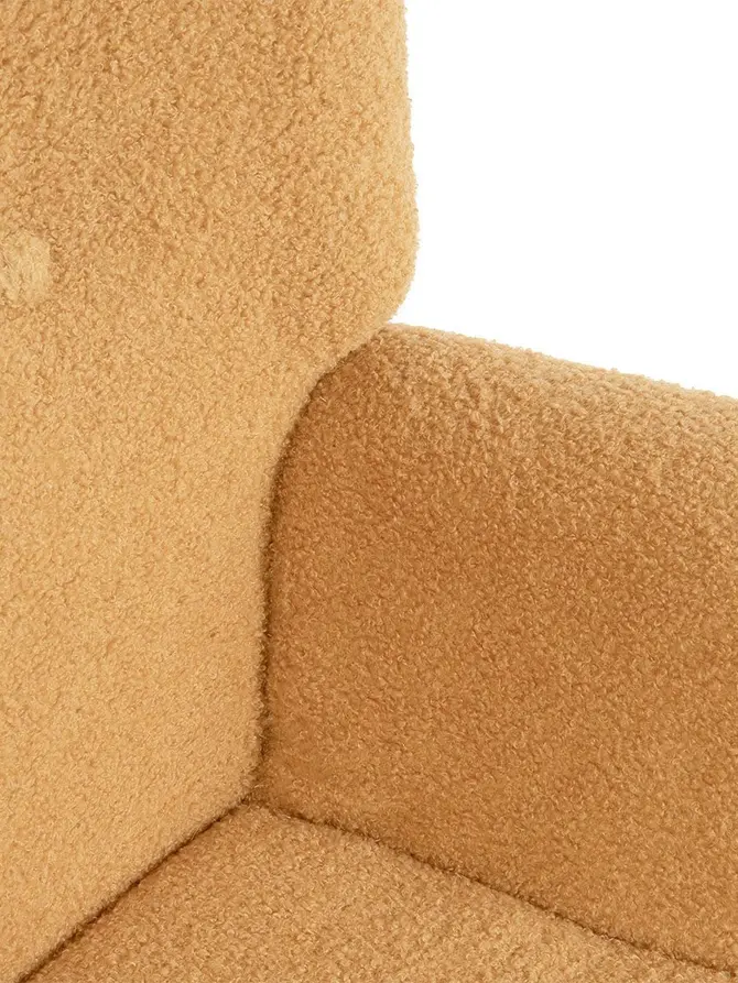 Fotel MOSS TEDDY BOUCLE w tkaninie TEDDY musztardowy 70x55x95 cm
