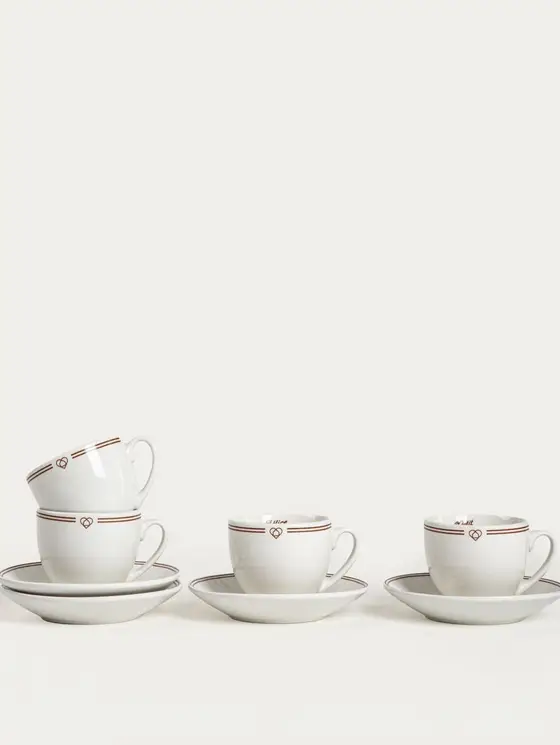 Zestaw filiżanek ze spodkiem PATISSERIE porcelanowych małych, 0,1 l 4 szt.