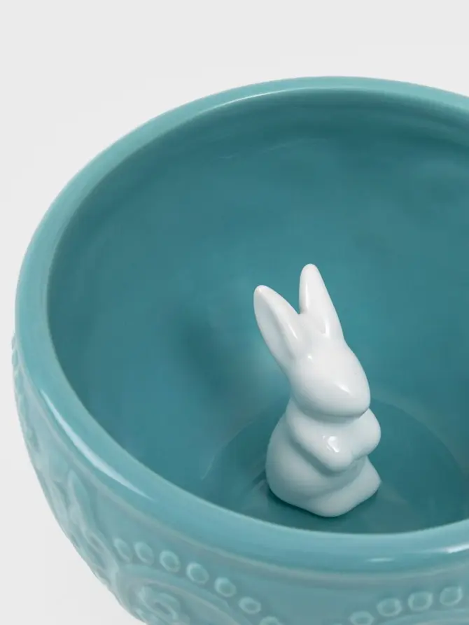Kubek BUNBLISS z figurką zajączka niebieski 15/12,7 cm