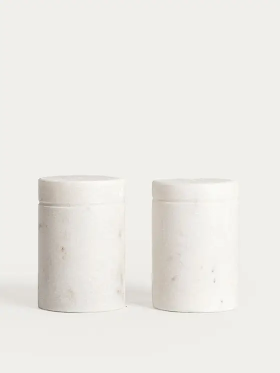 Zestaw przyprawników MARBLE marmurowych klasycznych 2 szt.