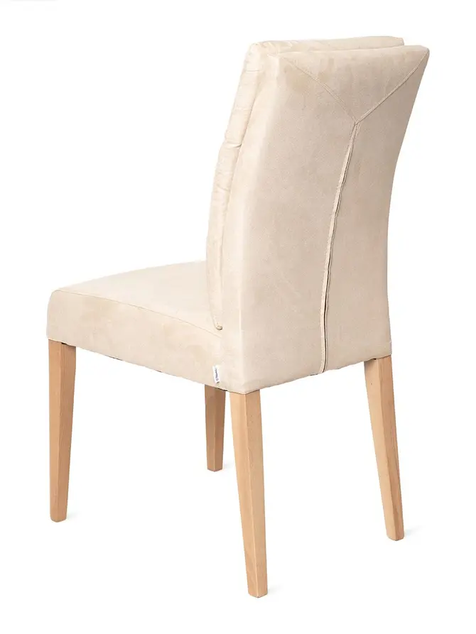 Krzesło ARVIKA beżowy welur- natur noga - lite drewno 96x48x65 cm