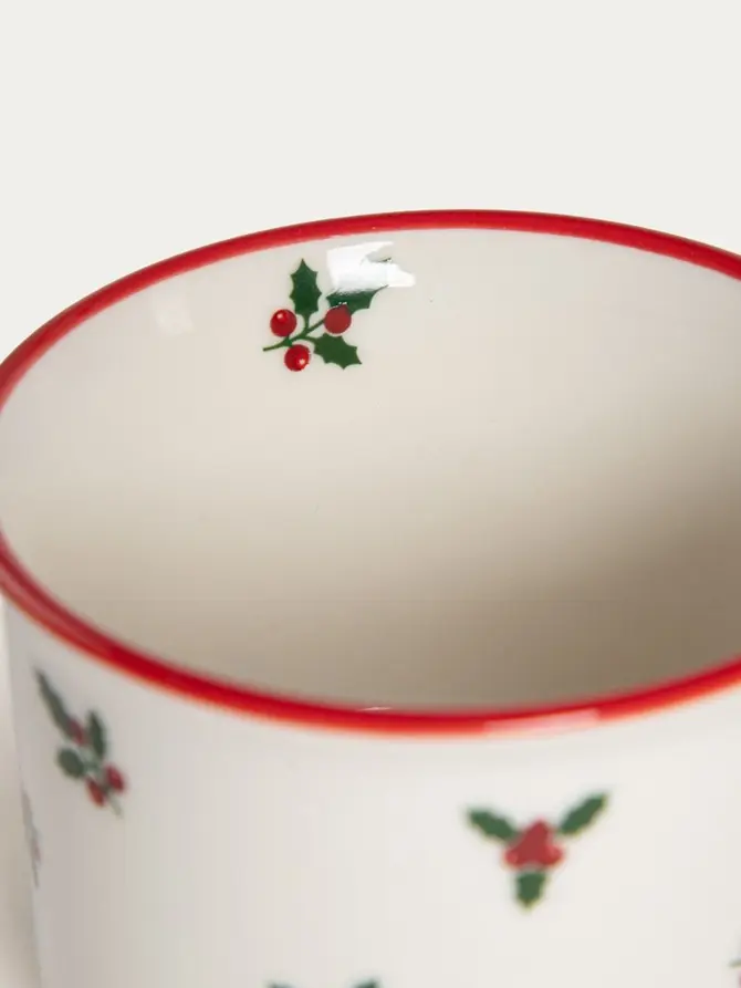 Zestaw kubków CANPI porcelanowych z ostrokrzewem, 4 szt. 0,15 l