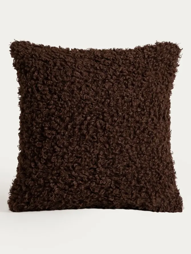 Poszewka SOLANO brązowa z tkaniny boucle o pętelkowej fakturze 45x45 cm