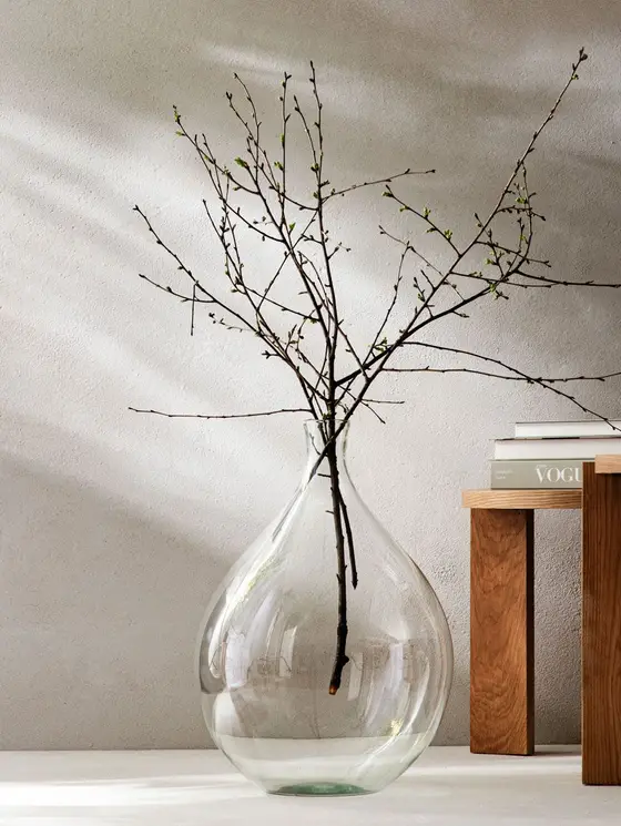 Wazon LUKI duży okrągły ze szkła z recyklingu 5,5x50 cm