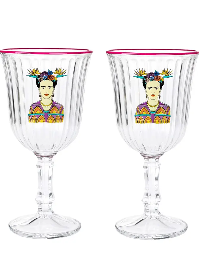 Zestaw kieliszków FRIDA KAHLO fuksjowych, 2 szt. 0.18
