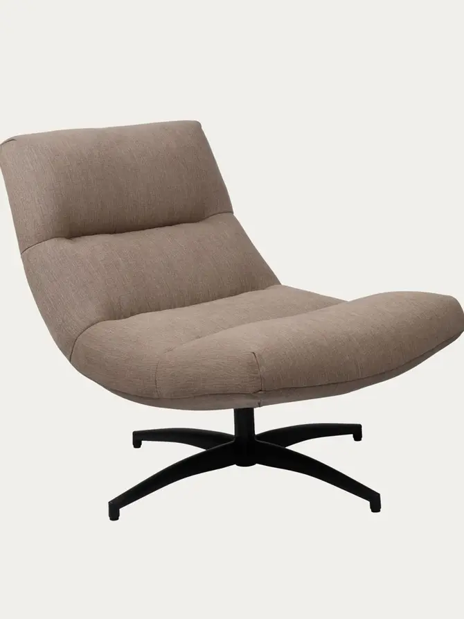 Fotel VOLERO obrotowy w tkaninie ciemnobeżowy 77x93,5x88,5 cm