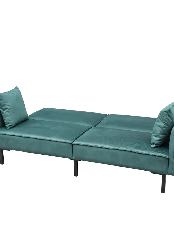 Sofa CANTO 3-osobowa, z funkcją spania, welurowa zielona 199x90x85 cm