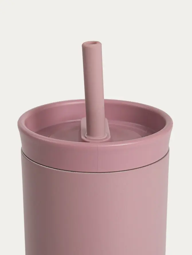 Kubek termiczny COCOA ze słomką różowy 500 ml