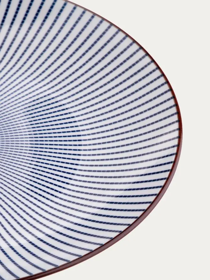Talerz NAVIA obiadowy granatowy z brązową obwódką 27 cm