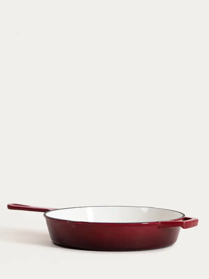 Patelnia żeliwna ANDREAS bordowa ombre 26 cm