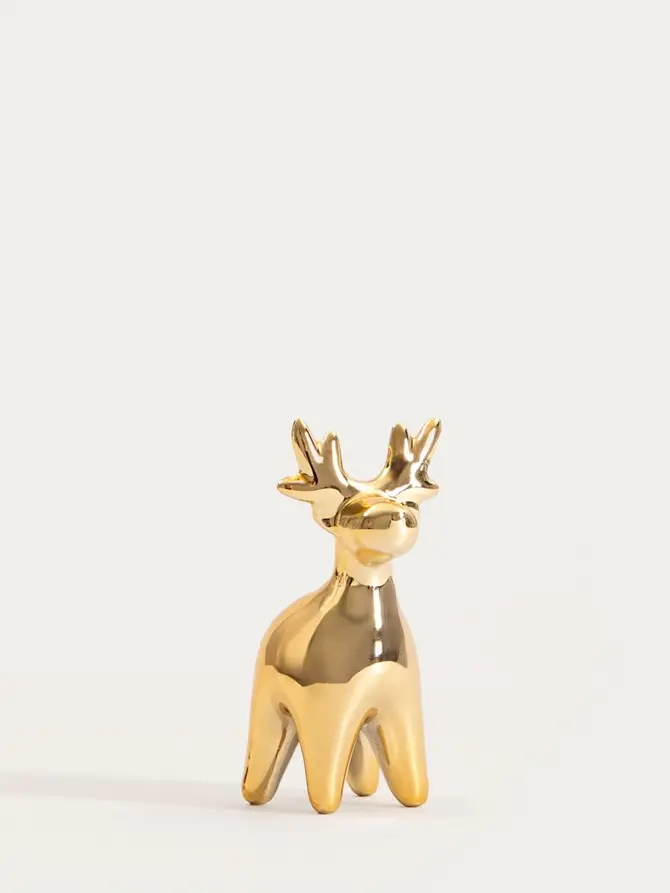 Renifer DARIAN złoty 5x7 cm