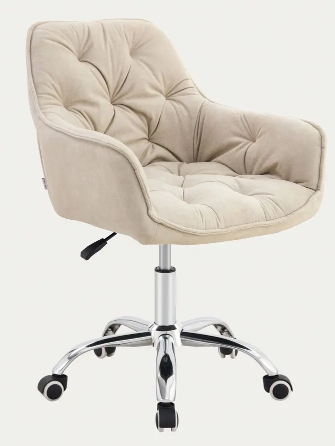 Fotel FUSSY w tkaninie obrotowy beżowy 57x61x80-90 cm