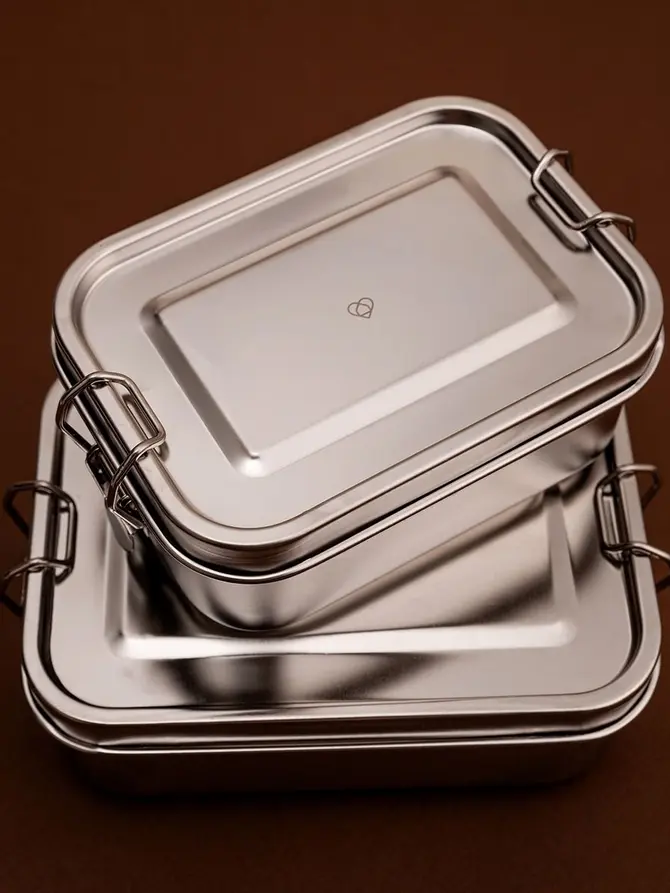 Zestaw lunchboxów ONTARIO ze stali nierdzewnej 550+850 ml 2 el.
