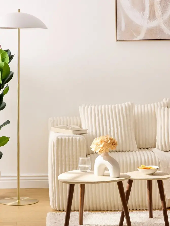 Lampa podłogowa DELCIA biała 45x150 cm