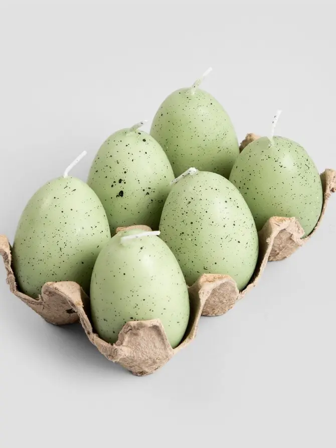 Świeca wielkanocna TRADITIONAL EASTER zielone jajka 6 szt.