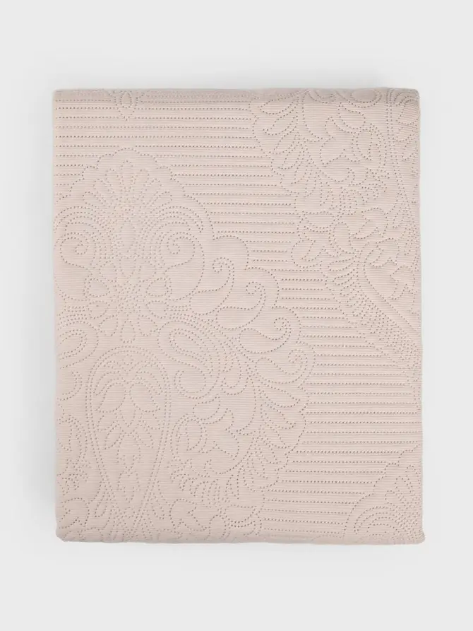 Narzuta LIPARI sztruksowa pikowana ze wzorem 200x220 cm